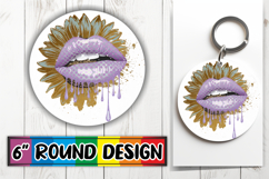 Timeless Sublimation Circle PNG, Dripping Lips Product Image 1