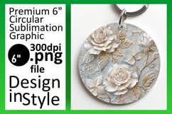 Colorful 3D Floral Sublimation: Keychain &amp; Coaster Product Image 1
