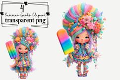 Summer Girls Clipart Watercolor PNG Product Image 1