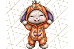 Halloween Bunny Clipart, Cute Bunnies in Costumes PNG Product Image 4