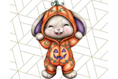 Halloween Bunny Clipart, Cute Bunnies in Costumes PNG Product Image 4
