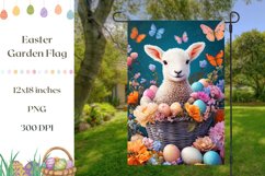 Easter Basket Garden Flag, Easter Lamb Garden Flag Product Image 1