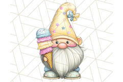 Ice Cream Gnome Clipart PNG Summer Dessert Art, Summer Gnome Product Image 4