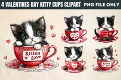 Valentines Day Kitty Cups Clipart PNG Product Image 1