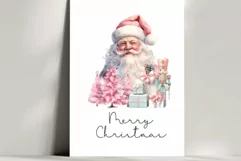 Santa Claus, Merry Christmas Printable Card,Pastel Christmas Product Image 2