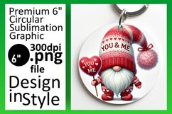 Stylish Round Design Keychain Artwork , Gnomes Product Image 1
