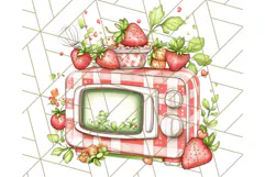Cottagecore Strawberry Kitchen PNG Clipart, Retro Fruit Png Product Image 4