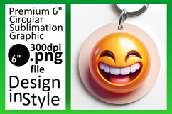 Vibrant Round Design Coaster Template , 3D Emoji Product Image 1