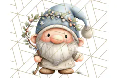 Watercolor Winter Gnome Clipart, Cute Gnome Christmas PNG Product Image 4
