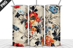 3D Flowers Tumbler Wrap | Sublimation Design | Tumble PNG Product Image 5
