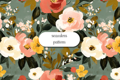 Vintage Garden Floral Seamless Pattern | Hand-Painted Retro Product Image 1