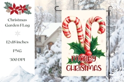 Vintage Christmas Cande Canes Garden Flag Print Product Image 1