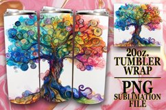 Vibrant Chic Watercolor Tumbler Wrap: 20oz Sublimation Product Image 1