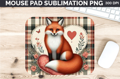 Watercolor Foxes Mouse Pad Sublimation - Valentines PNG Product Image 1