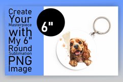 Joyful PeekaBoo Circle Dog Lover Keychain PNG Product Image 1