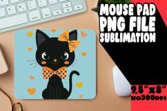 Artistic Watercolor Cat Mouse Pad PNG Product Image 1