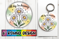 Blissful Round Sublimation Ornaments, Flowers Quote Product Image 1