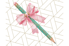 Chubby Pencil With Bows PNG Clipart, Cute School Supply Png Product Image 4