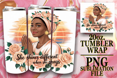 Joyful Escape 20oz tumbler wrap, Praying Woman Product Image 1