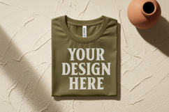 Heather Mauve Folded Bella Canvas 3001 Flat Lay T-Shirt Mock Product Image 1