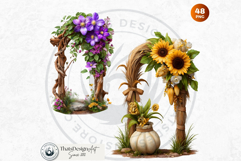 Floral Archways and Enchanting Garden Entrance Illustrations Product Image 11