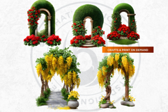 Floral Archways and Enchanting Garden Entrance Illustrations Product Image 13