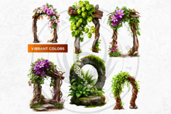 Floral Archways and Enchanting Garden Entrance Illustrations Product Image 4