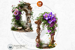 Floral Archways and Enchanting Garden Entrance Illustrations Product Image 8