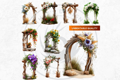 Floral Archways and Enchanting Garden Entrance Illustrations Product Image 9