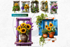 Floral Windows and Enchanting Garden Balcony Illustrations Product Image 10