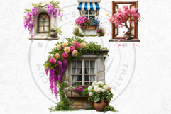 Floral Windows and Enchanting Garden Balcony Illustrations Product Image 12