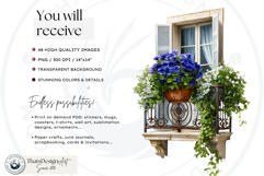 Floral Windows and Enchanting Garden Balcony Illustrations Product Image 2