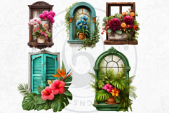 Floral Windows and Enchanting Garden Balcony Illustrations Product Image 4