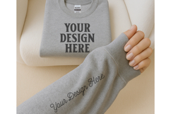 Gildan 18000 Sport Grey Sleeve Sweatshirt Mockup Product Image 1