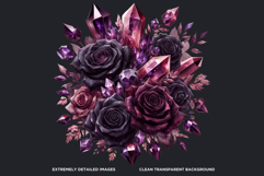 Moody Rose Gold &amp; Mauve Florals PNG, Dark Romance Clipart Product Image 3