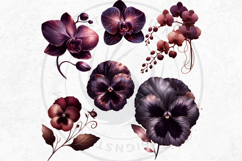 Moody Rose Gold &amp; Mauve Flowers PNG, Dark Romance Clipart Product Image 4
