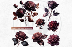 Moody Rose Gold &amp; Mauve Flowers PNG, Dark Romance Clipart Product Image 5