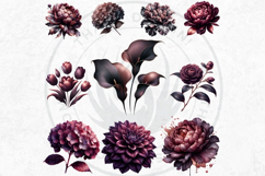 Moody Rose Gold &amp; Mauve Flowers PNG, Dark Romance Clipart Product Image 8