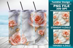 3D Rose Tumbler 20oz skinny wrap design, Tumbler design Product Image 1