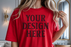 Comfort Colors 1717 Red T-Shirt Mockup Product Image 1