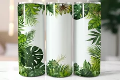 Monstera Floral Collage 20 oz Skinny Tumbler Wrap Product Image 1