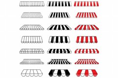 Striped awnings SVG. Striped awnings png. Stripe awnings cut Product Image 1