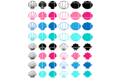 Seashell SVG. Pastel Seashells png, cut, cliupart, cricut. Product Image 1