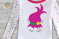 Elf face with eyelashes toddler girl design svg dxf to cut Product Image 2