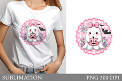 Cute Ghost T-Shirt Design. Cute Ghost Sublimation Product Image 1