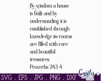 By Wisdom | Proverbs 24 Christian Farmhouse Home Sign Svg Product Image 2