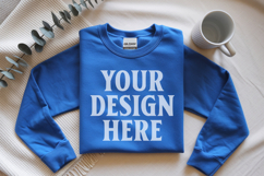 Gildan 18000 Royal Folded Flat Lay Mockups Product Image 1