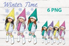 Winter time png, winter dolls png, sublimation Product Image 1