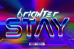 Retro futuristic 80s brighter stay editable text effect Product Image 1