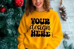 Gildan 18000 Women Sweatshirt Mockup Christmas Sweatshirt Product Image 1